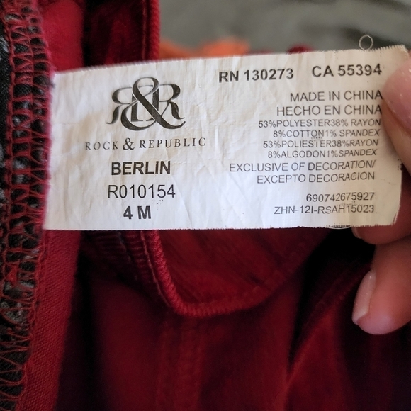 ROCK & REPUBLIC BERLIN CORDUROY PANTS - Picture 9 of 9